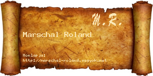 Marschal Roland névjegykártya